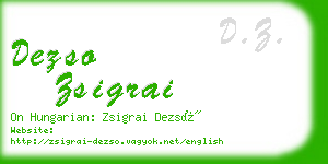 dezso zsigrai business card